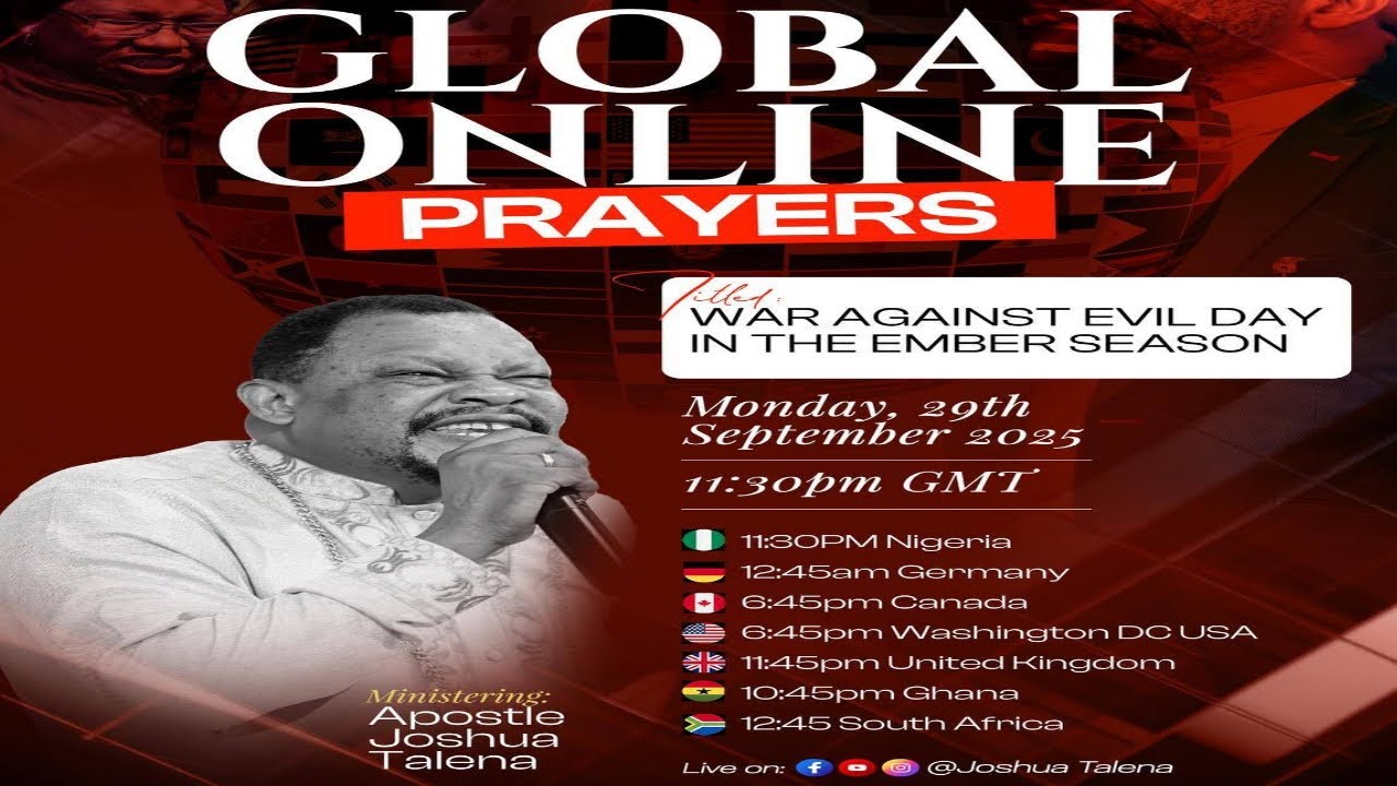 War Against Evil Day In The Ember Season ONLINE PRAYERS WITH APOSTLE JOSHUA TALENA