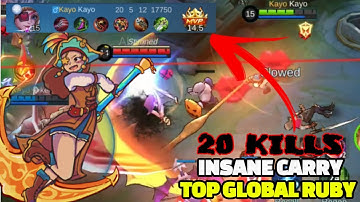 RUBY 20 KILLS FULL DAMAGE CARRY | Kayo Full Build | Mobile Legends Ruby Gameplay 2021