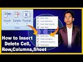 How to use Inserts Cells Row Column and Sheet Delete !! सेल कोलम रो शीट को कैसे इन्सर्ट डिलीट करे