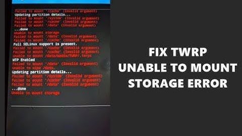 Fix unable to mount storage
