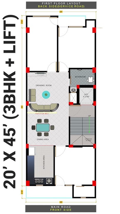 20x45-house-plan-3bhk-with-lift-vaastu-floor-plan