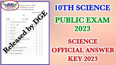 TN 10th Science|Public Exam 2023|DGE Official FULL ANSWER KEY 2023 by DGE