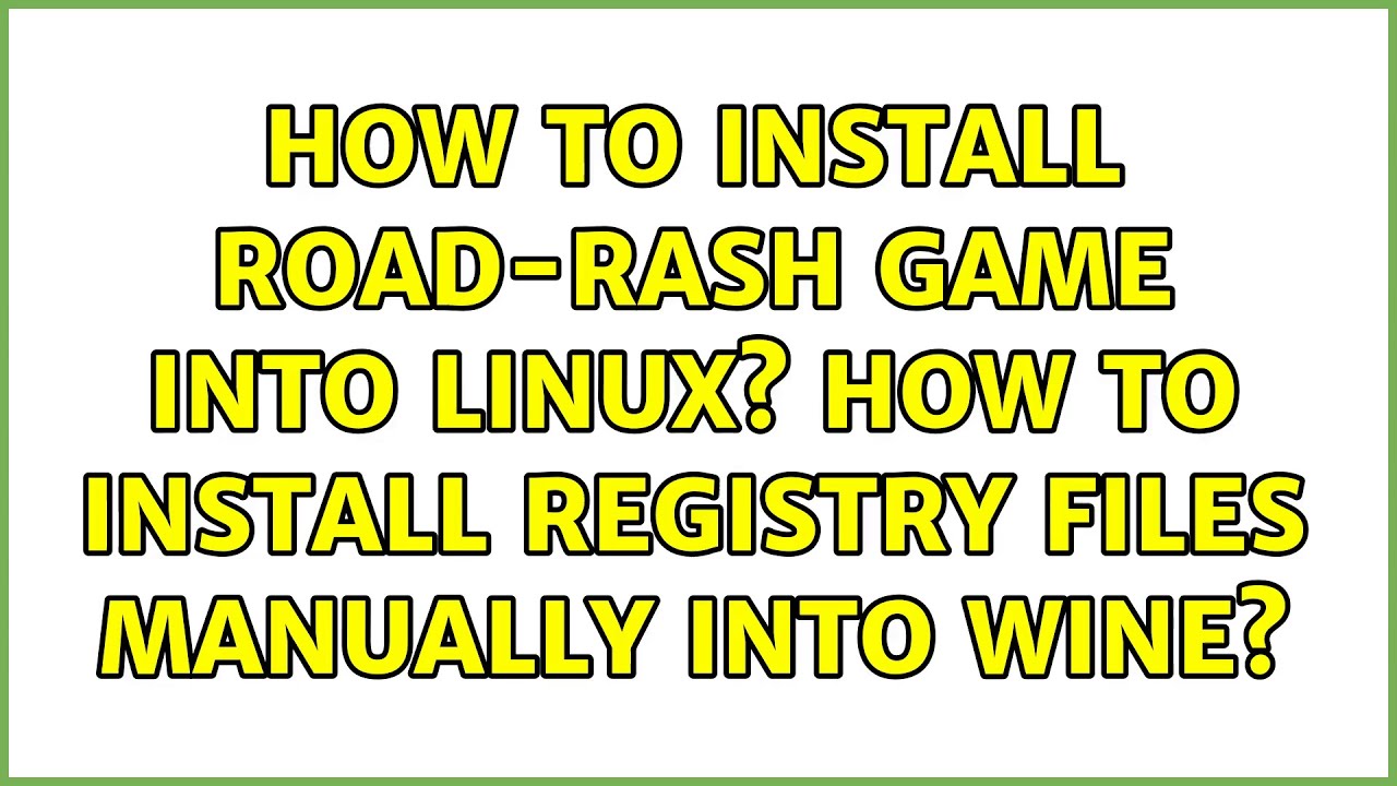 Ubuntu: How to install road-rash game into linux? how to install ...