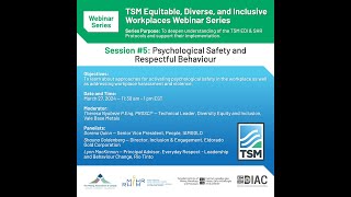 TSM Equitable, Diverse, and Inclusive Workplace Webinar Series Session 5