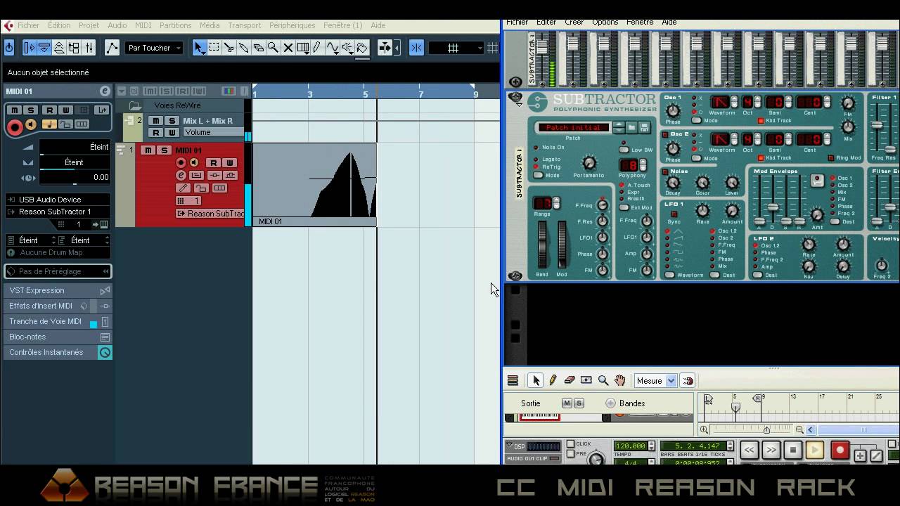 Reason 9 Midi Implementation Chart