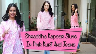 Shraddha Kapoor Stuns In Pink Kurti And Jeans