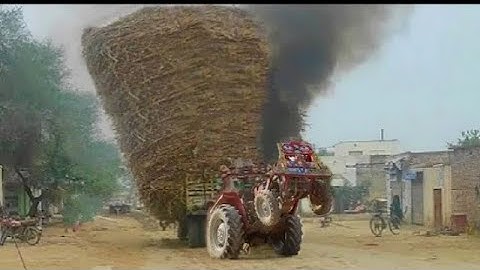 Massey ferguson 375 Tractor Power Performance On Fully Loaded Trolley
