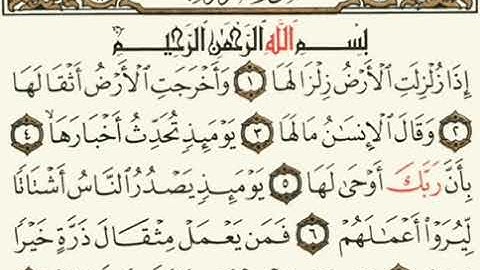 سورة الزلزلة . بدون حقوق نشر