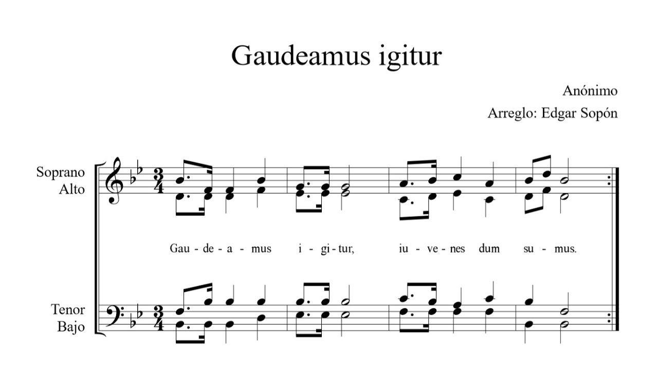 🎧🎼🎵 Gaudeamus igitur (Bajos) #ArregloCoral #AudiosDeEstudio - YouTube