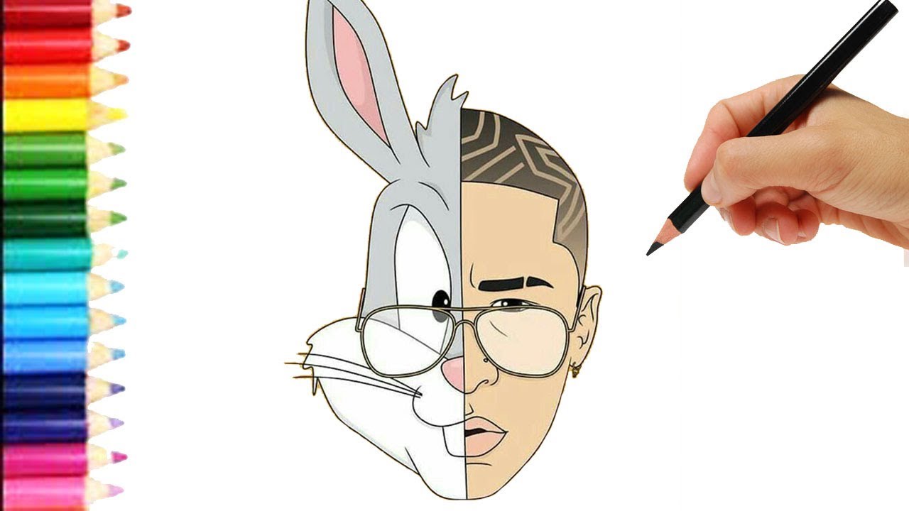 Bad bunny dibujo facil