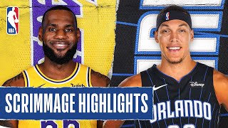 ... in their second scrimmage orlando, the los angeles lakers defeated
orlando magic, 119-112. lebr...