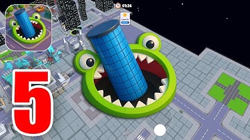 Hole.io - Unlocked All Skin Gameplay Walkthrough Part 5 - Eat The World & Dominate the City