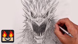 How To Draw Ice Dragon | Sketch Tutorial