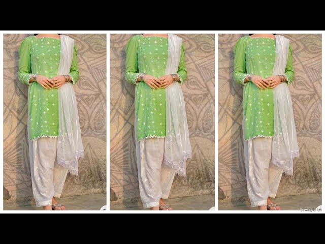 Sea green color combination/light Green Contrast For Punjabi Suit/Dress ...