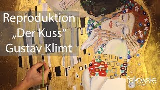 #39 Making of Reproduktion 'Der Kuss''The Kiss' Gustav Klimt acrylic painting on canves / Fialkowske