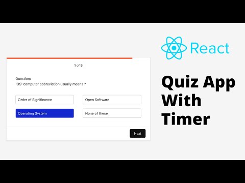 Create Quiz App with Timer using React | HTML, CSS & JavaScript