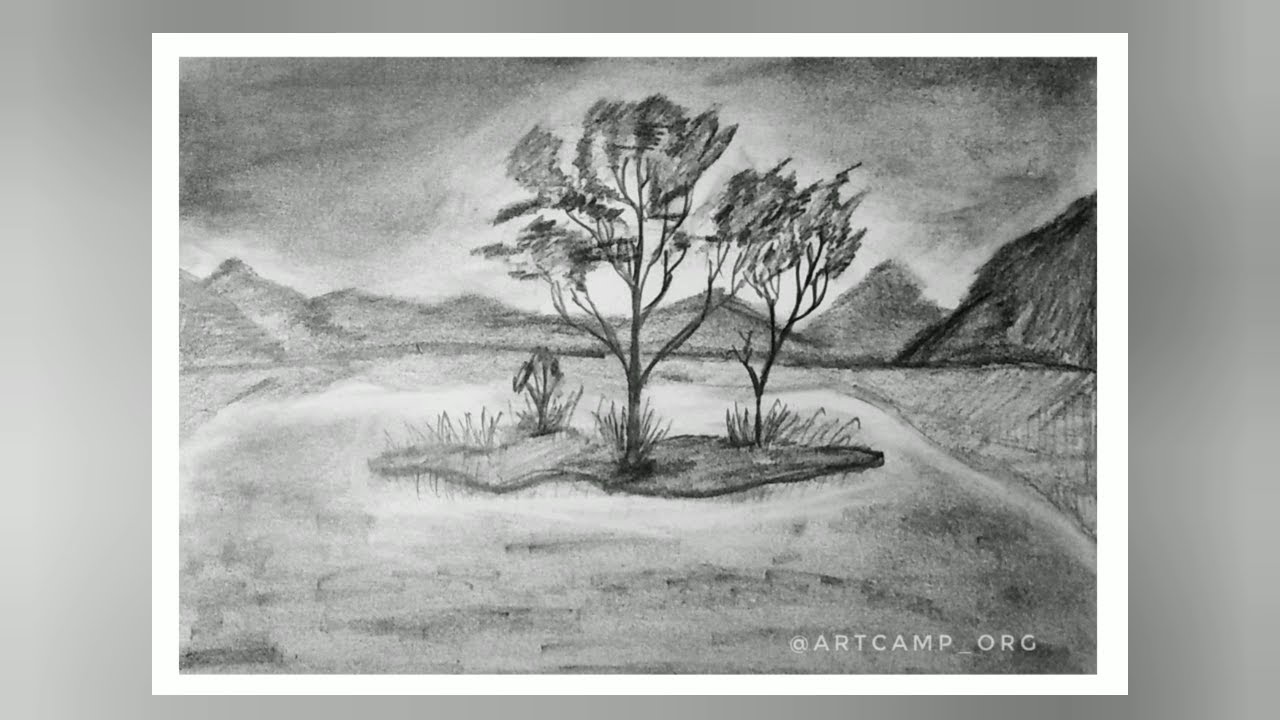 How to drawing step by step simple scenery | pencil draw | ArtCamp