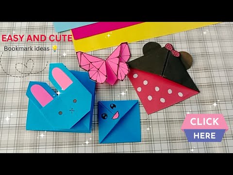 easy and cute bookmarks ideas| school craft| Fun Activities| paper ...