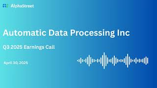 ADP Stock | Automatic Data Processing Inc Q3 2025 Earnings Call
