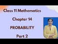 Class 11 Mathematics Chapter 14 Probability Part 2