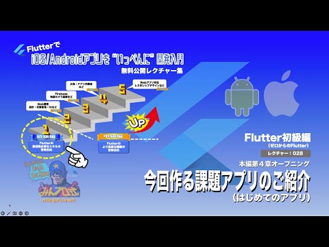 【ゼロからのFlutter】028：第４章オープニング・今回作る課題アプリのご紹介（はじめてのアプリ）ー初心者専門Flutterアプリプログラミング講座「みんプロ式」