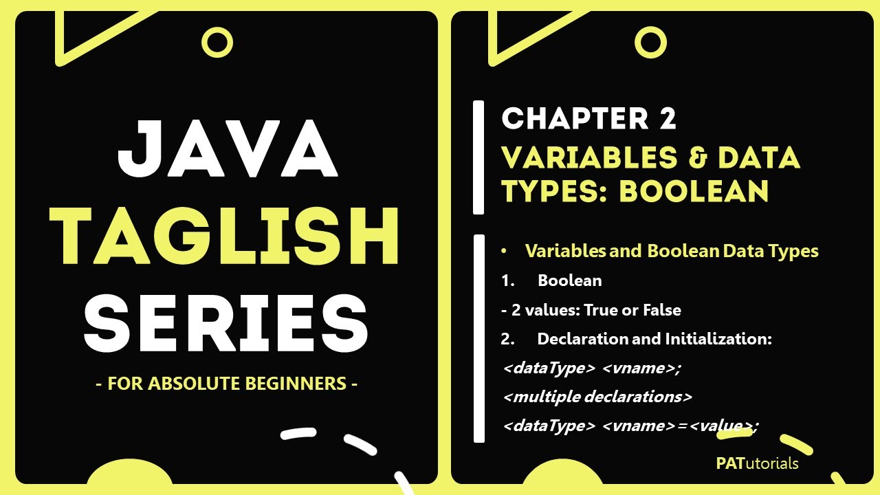 Boolean Data Type - Java Taglish Series For Absolute Beginners ...