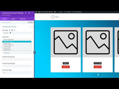 Filter Taxonomy Terms For "Divi Taxonomy Carousel" Module