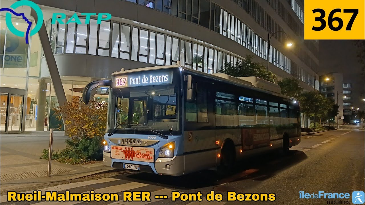 Bus 367 RATP - Urbanway 12 GNV N°6398 (Cursor 9) Rueil-Malmaison RER --- Pont de Bezons