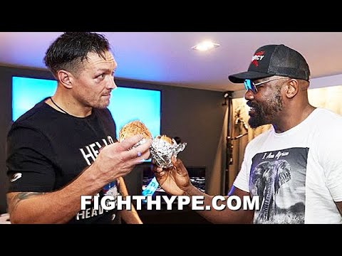 USYK & CHISORA EAT FIVE GUYS BURGERS TOGETHER RIGHT AFTER FIGHT & HUG IT OUT