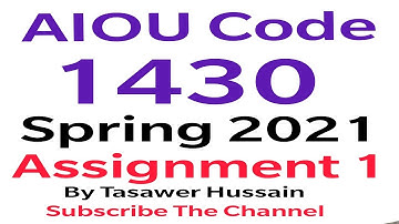 AIOU Code 1430  STATISTICS ( Solved Assignment 1)  Spring 2021