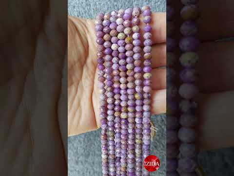 Намистини натуральне каміння Фосфосидеріт гранований рондель на нитці d-5х3,5мм+- L-39см+-, видео 1