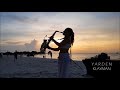 Beach saxophone show- summer sax beach resort- Female saxophone player