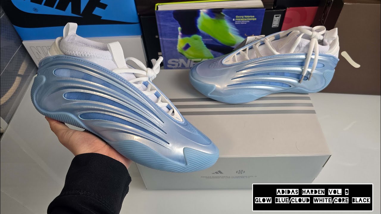 adidas Harden Vol. 9 Glow Blue - On Feet and Check - NiCe 83