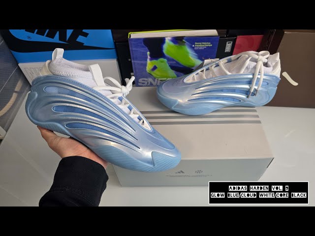 adidas Harden Vol. 9 Glow Blue - On Feet and Check - NiCe 83