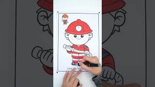 How to Color a Firefighter | Easy Firefighter Coloring Page for Kids