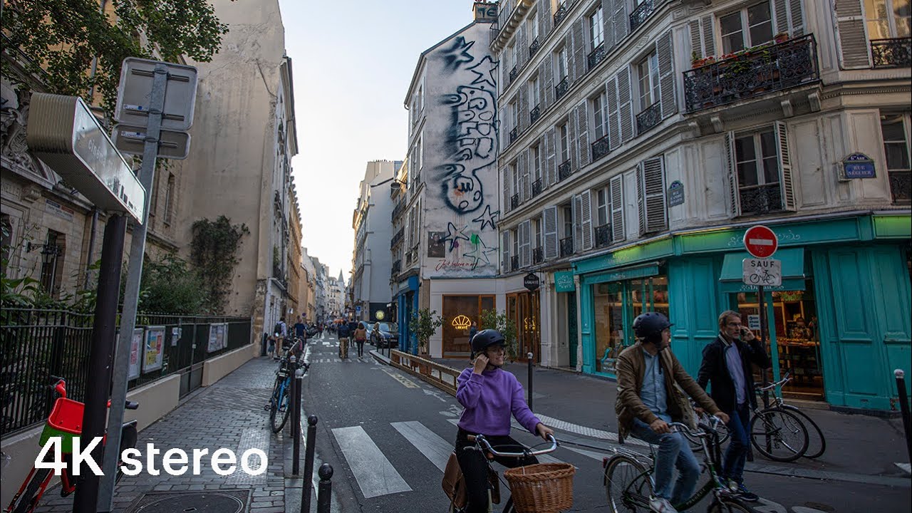 Walking in Paris – Rue Saint-Andre-des-Arts (4K, Stereo Sounds) - YouTube