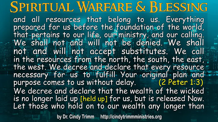 Spiritual warfare & Blessings by Dr.cindy Trimm