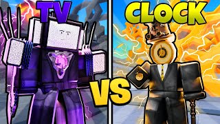 TV VS CLOCK SHOWDOWN IN TOILET TOWER DEFENSE! (Roblox)