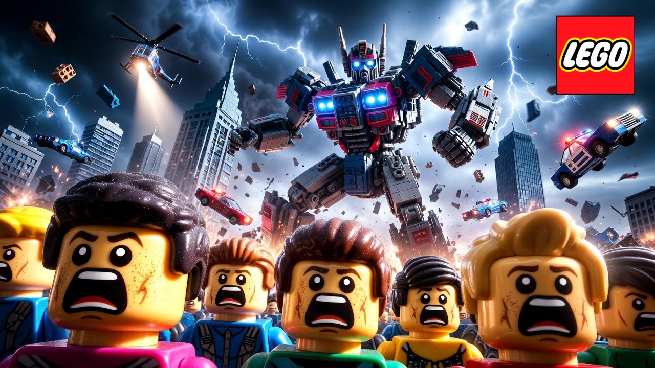 LEGO City Meets Transformers 🤖🏙️ | Giant Robot Attack & Epic Battle!😱 LEGO CITY
