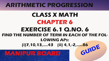 ARITHMETIC PROGRESSION || CLASS X MATH EX.6.1 Q.6 (i)(ii) || MANIPUR BOARD || GPS MANIPUR