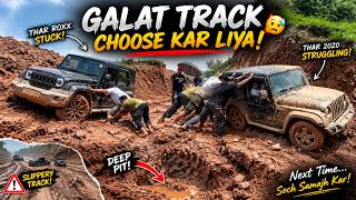 Slippery Uphill Mud Challenge with Mahindra Roxx, Thar 2020, Gypsy, Thar 700