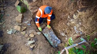 Dry Stone Walling  Retaining Rebuild 1