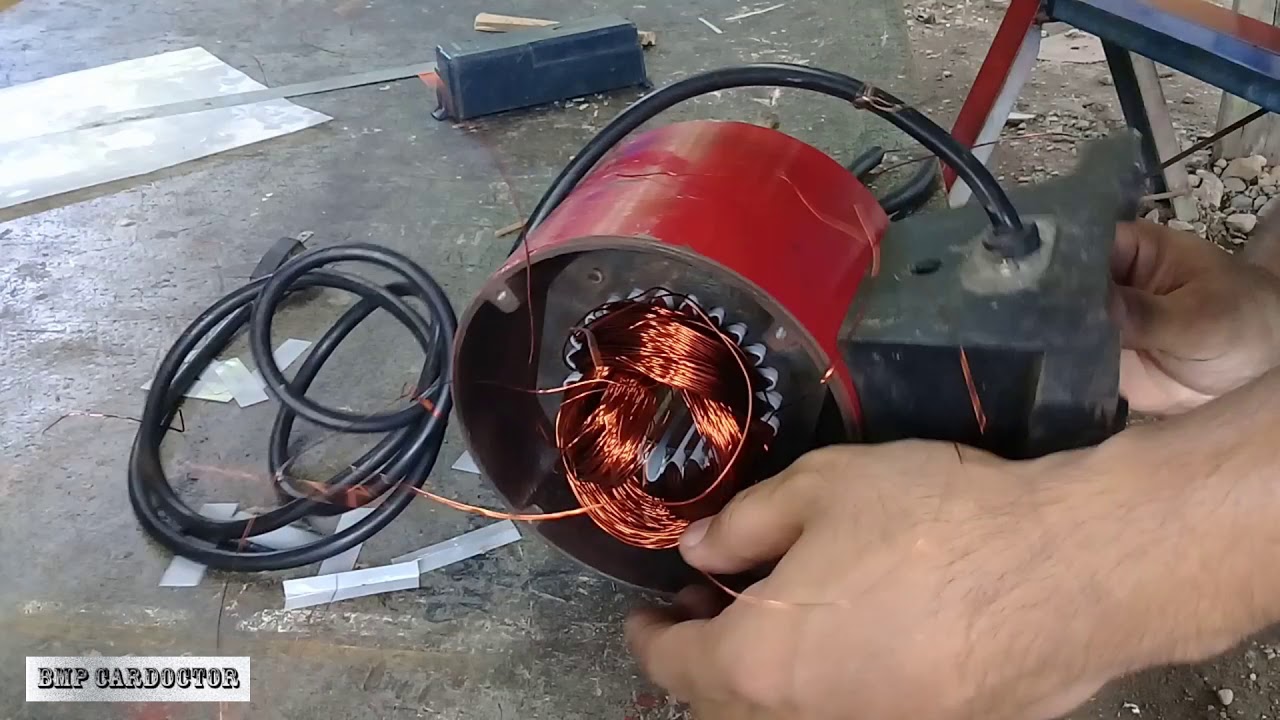 bench grinder motor rewind YouTube
