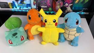 Pokémon Corduroy Plush Set Pikachu, Bulbasaur, Charmander, Squirtle 2022