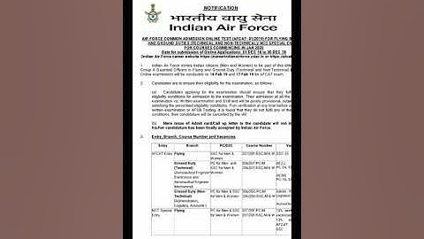 AFCAT 1 2019 NOTIFICATION OUT AND REGISTRATION STARTED