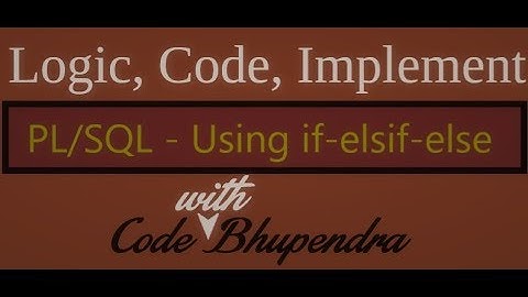 Multiple if else in PL/SQL with example program in Hindi
