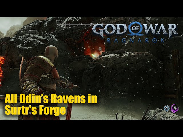 God of War Ragnarok - All Odin's Ravens in Surtr's Forge Muspelheim 