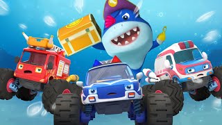 Monster Truck and Shark | Monster Cars | Cartoon for Kids | Kids Song | BabyBus - Cars World