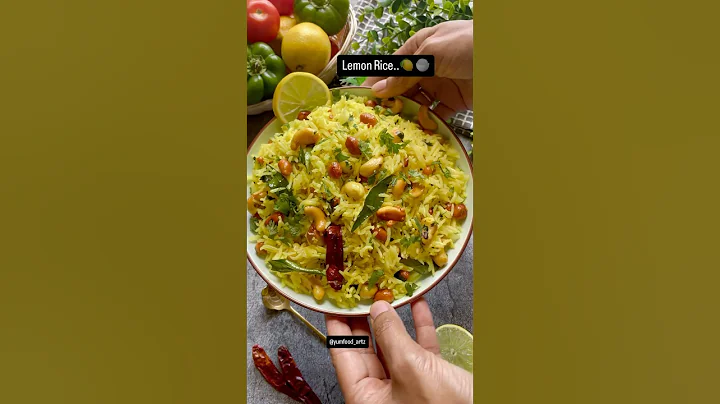 5 Min recipe with leftover rice | Lemon Rice | #southindianfood #lemonrice #shorts #youtubeshorts
