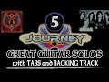 5 JOURNEY GREAT GUITAR SOLOS with GUITAR PRO 7 TABS and BACKING TRACK | ALVIN DE LEON (2019)